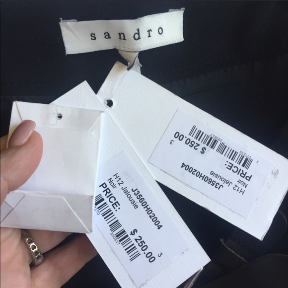 NWT SANDRO Paris JALOUSIE Faux Wrap Black Skirt - Picture 2 of 8